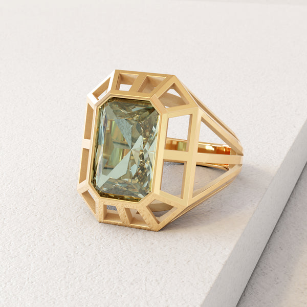 Échelle - Bague Prasiolite INTENTION en or