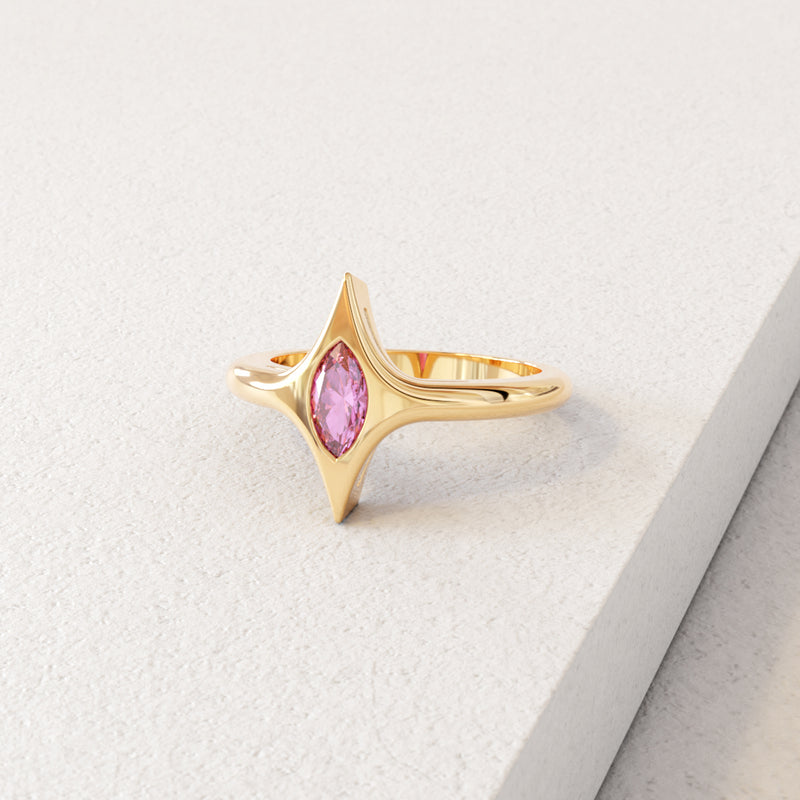 LARYA ÉCLAT - Bague «pinky» ÉCLAT saphir rose